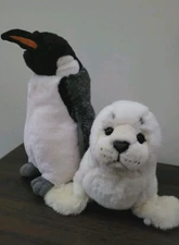 Ganz Webkinz Lot of 2 Signature Arctic Animals Harp Seal Penguin Plush No Codes