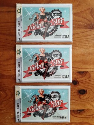 3 Blechpostkarten, Lucky Star, 15 cm x 10 cm, inclusive Versand*NEU*NEU*NEU*