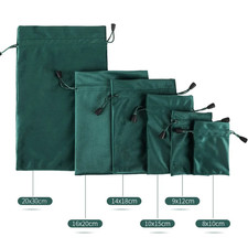 Small/Large Velvet Pouch Drawstring Bags Wedding Gift Party Jewellery Packing UK