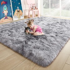 8x10 Area Rugs for Living Room,Tie-Dyed Grey Area Rug,Big Shaggy Rugs for Bed...