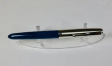 Vintage Parker 21 Fountain Pen Navy Blue, Chrome Cap
