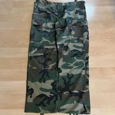 VTG Style Baggy Adjustable Camo Double Knees Military Cargo Pants Men’s XL 39-43