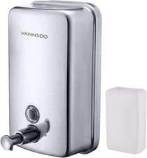 Commercial Soap Dispenser Wall Mount Stainless Steel Manual Liquid Pump Rust-...