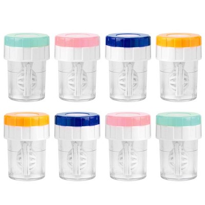 8 Pcs Manually Contact Lens Washer Cleaner Contact Lens Case Soak Storage