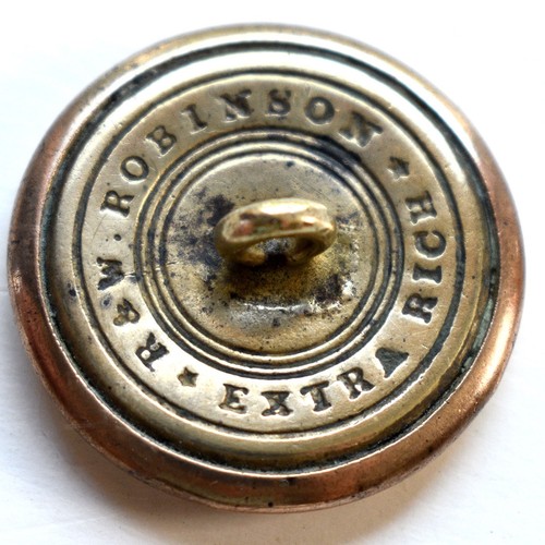 Antique Gold Gilt Stamped Etched Button R & W ROBINSON EXTRA RICH 1” - Picture 5 of 5
