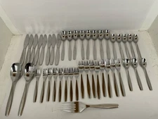 43 pc. Gourmet Settings Non-stop GS Silverware Flatware mid Century modern 18/10