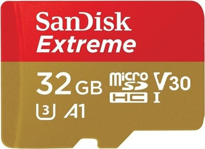 SanDisk Extreme R100 microSDHC 32 GB Kit, UHS-I U3, A1, Class 10