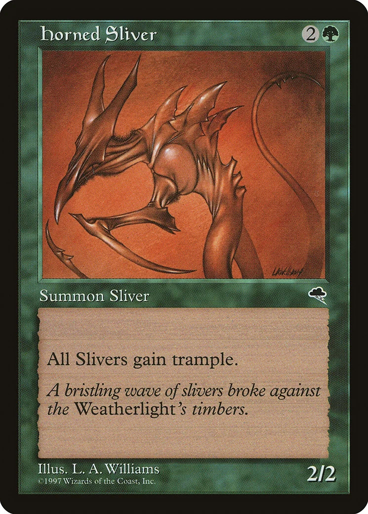 Horned Sliver Tempest HEAVILY PLD Green Uncommon MAGIC GATHERING CARD ABUGames