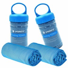 YQXCC Cooling Towel  2 Pack 47"x12"  Ice Cool for Neck Large, 2 light Blue
