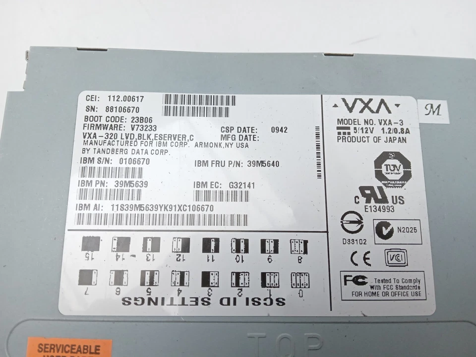 IBM VXA 320 Internal SCSI Tape Drive 39M5640 39M5639 VXA-3 - Image 2 of 4