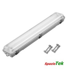 Plafoniera stagna per due tubi led t8 ip65 120cm 220v SENZA Tubi