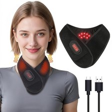 Electric Neck Massager Hot Compress Pain Relief,3 Heat Levels, 3 Vibration Modes