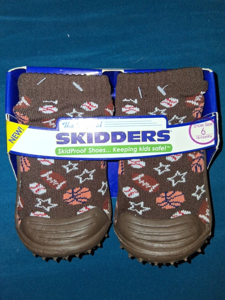 Zapatos Skidders originales a prueba de agarre antideslizante bebé niño pequeño talla 6 Foto 3 de 4
