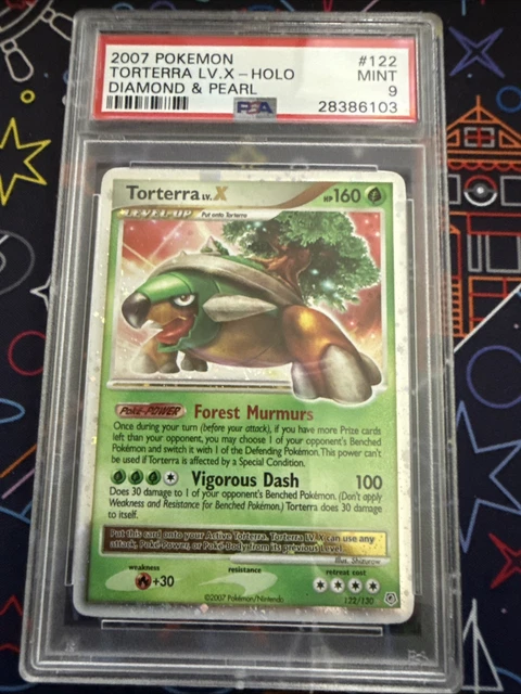 2007 POKEMON DIAMOND & PEARL #122 TORTERRA LV.X-HOLO PSA 9