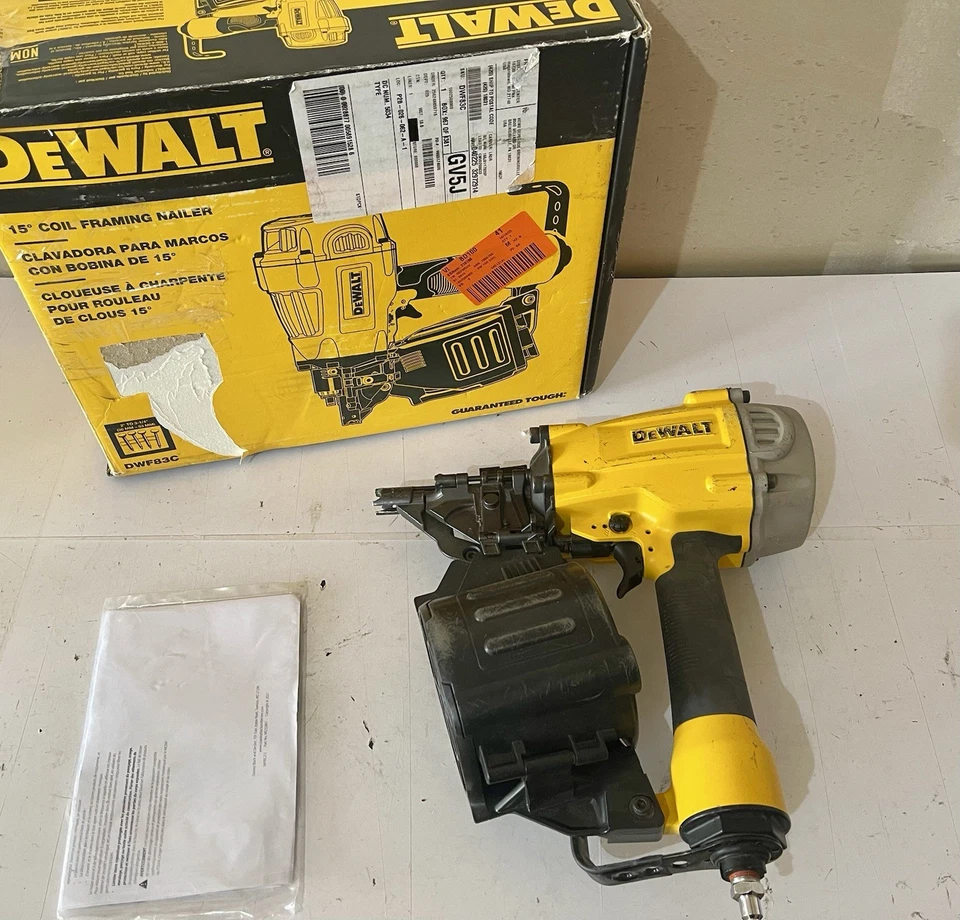 DEWALT-Coil Framing Nailer-USED-Pneumatic 15° Coil Framing Air Pressure Nailer - Image 2 of 4