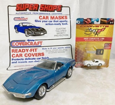 Revell 1969 Corvette Convertible Diecast Models 1/18 & 1/64 with Shop Bag Set
