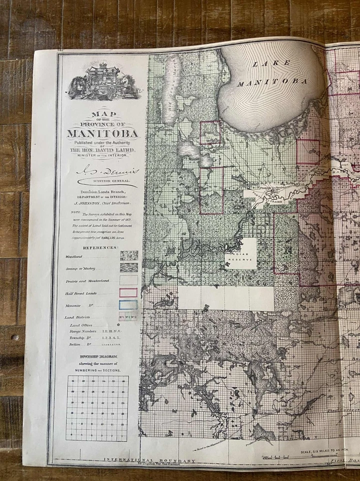Colored MAP OF THE PROVINCE OF MANITOBA, CANADA - 1877 (Page 143) - Image 3 of 4