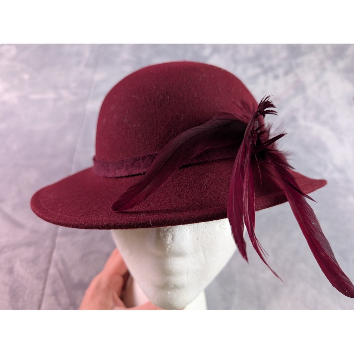 Vintage 1960s Red Wool Felt Hat Geo W Bollman Doeskin Women USA Vintage Red Wool Ladies Hat by Geo Bollman Doeskin USA Made  main image 4