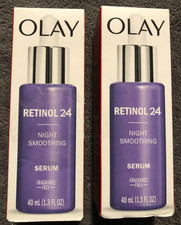 New Lot Of 2 Olay Retinol 24 Night Smoothing Serum 1.3ozx2 Hydrate Renew Skin