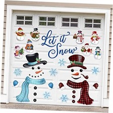 Christmas Garage Door Decoration Magnet 45Pcs, Xmas Snowman Fridge Magnets Let