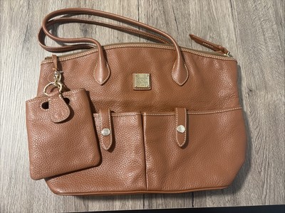 Vintage DB Caramel Leather Shoulder Bag with Wallet & Keychain