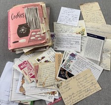 Vintage Handwritten Recipe Card Huge Lot 60's 70's Ephemera Estate Handwritten