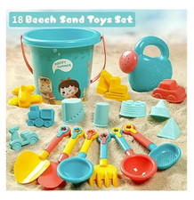 18PCS Beach Sand Toy Set Durable Plastic Outdoor Pool Play Tools for Kids