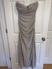 Hailey Adrianna Papell Metallic Strapless Dress Size 10