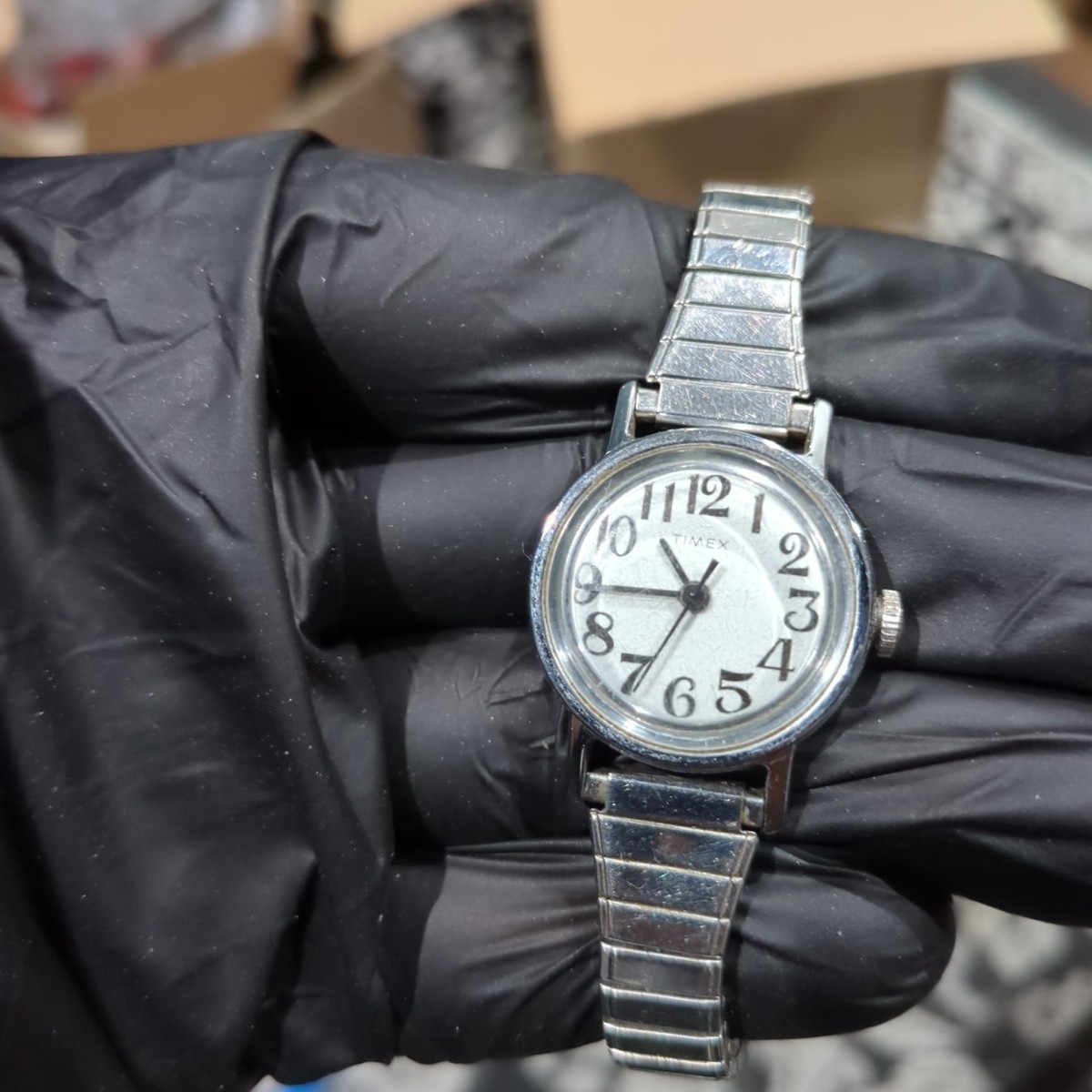 Vintage Timex Silver Watch with Metal Band; Watch Winds & Runs s-l1200.jpg main image 3