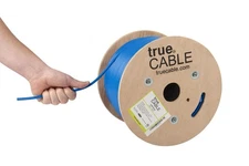 trueCABLE Cat6 Riser (CMR), 500ft, Blue, 23AWG 4 Pair Solid Bare Copper, 550M...