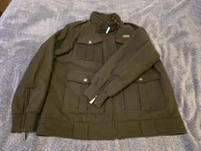 Blac Label Purgatory Urban Hip Hop Punk Goth Black Jacket Men's 3XL Pea Coat 