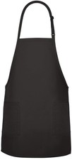 F53 Bib Apron with Two Separate Patch Pockets - Black WFA79041BK 