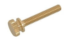 B P Lamp 1" Length, Unfinished Brass, 8/32 Thread Thumb Screw.