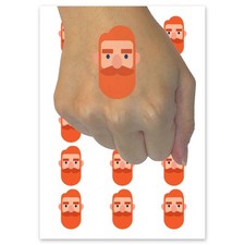 Redhead Bearded Man Lumberjack Temporary Tattoo Water Resistant Fake Body Art