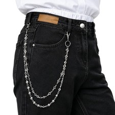 Heclia Gothic Pants Chain Double Layer Punk Hip Hop Waist Chain Accessory