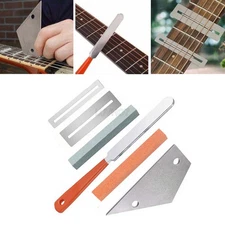 Guitar Luthier Tool Kit File Fret Crowning Grinding Stone Protector Shim Leveler