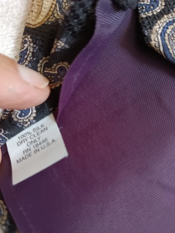 Bolsa de golfe preta Prestige 18 tacos gravata de seda 55" x 4" golfistas paisley feita nos EUA - Imagem 3 de 4