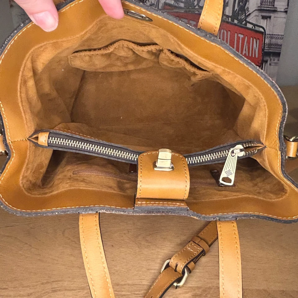 Bolso Bandolera Patricia Nash Darby Cuero Rosa Cítrico Foto 4 de 4