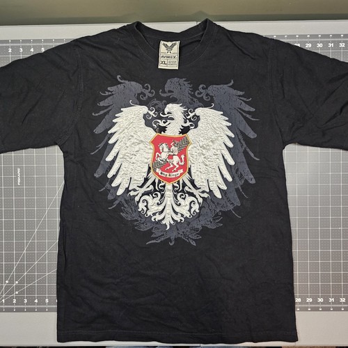 Vintage Avirex Sky Kings Tshirt XL Black Eagle Crest Biker Tattoo Knight Y2K