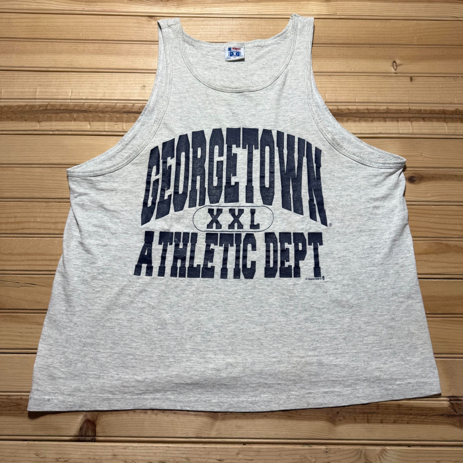 Vintage 90s Georgetown Hoyas Athletic Dept Heather Tank Top USA Made - Size XL