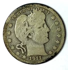 1911 25c Barber Silver Quarter Dollar Twenty Five Cents Philadelphia