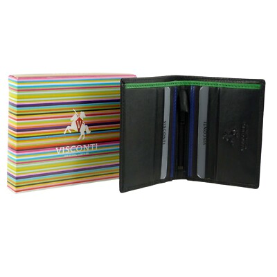 Hochwertige kompakte Herren-Geldbörse aus Leder von Visconti; Bond Collection in Geschenkbox