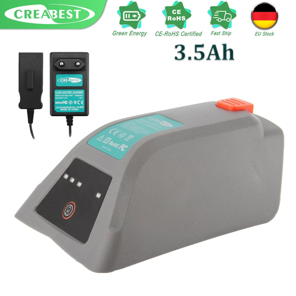 CREABEST 3500mAh Akku für Gardena 18V 8025-20 Comfort Wand-Schlauchbox 35 roll-up 008A231