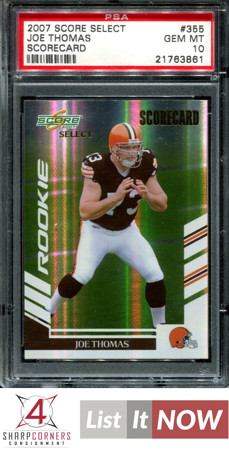 Joe Thomas Score Select #355 Scorecard