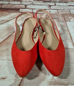 ladies red slingback shoes