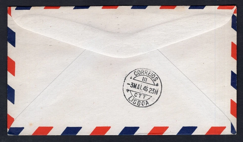 USA 1946 First Flight Cover to Portugal. 30c Single - Image 2 of 2