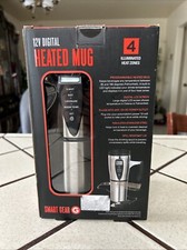 Smart Gear Digital Heated Travel Mug   12v DC w/ Auto Power Charger 16oz
