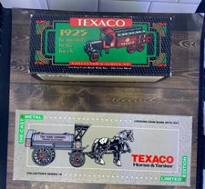 Brand New Texaco Collectors Series #8 & 9 Locking Coin Banks With Keys 