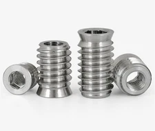 M6 M8 M10 Stainless Steel Furniture Nut Hex Flat Head Screw Threaded Wood Insert