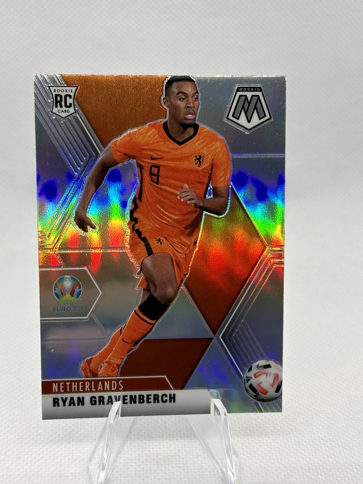 Ryan Gravenberch 2021 Mosaic UEFA Euro Soccer RC Silver Prizm #148 Netherlands